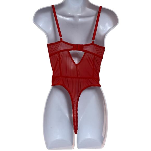 Savage X Fenty Red Goji Berry Bodysuit Womens Size S - Picture 7 of 10